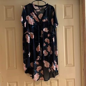 Torrid hi low sheer blouse